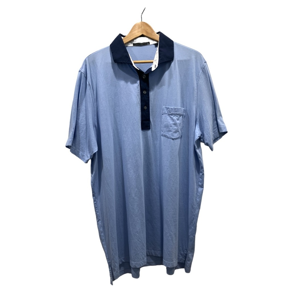 Greyson Shirt Mens XL Blue Polo Short Sleeve Golf Pima Nylon‎ Blend Stretch